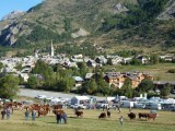 Le bourg du Monêtier les Bains, la fopire aux bestiaux